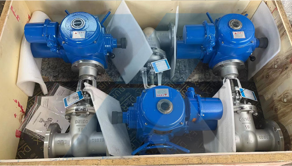 Z41W-16P-DN100電動不鏽鋼閘閥整裝準備發往西寧某電廠(圖1) Z41W-16P-DN100電動不鏽鋼閘閥整裝準備發往西寧某電廠(圖1)