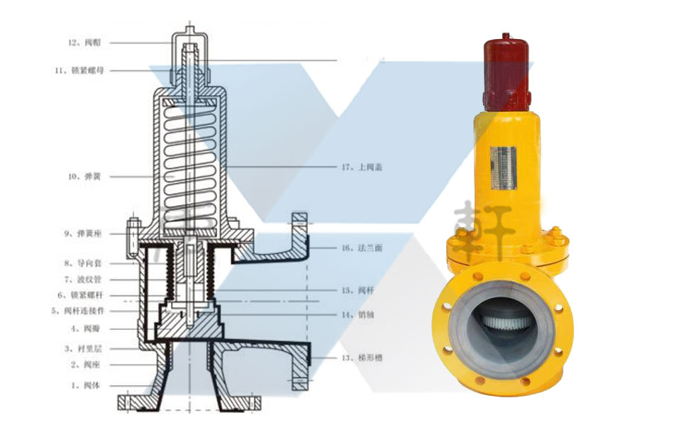 WA42PFA襯氟波紋管氯用安全閥(圖1) WA42PFA襯氟波紋管氯用安全閥(圖1)