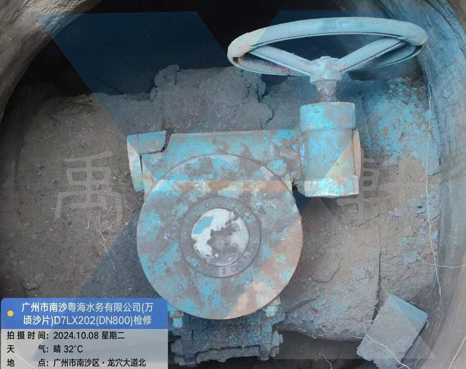 廣州市南沙粵海水務DN800蝶閥檢修更換QDX3-G8手動大香蕉毛片网(圖1) 廣州市南沙粵海水務DN800蝶閥檢修更換QDX3-G8手動大香蕉毛片网(圖1)
