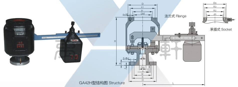 GA42H-40C型單杠杆安全閥(圖1) GA42H-40C型單杠杆安全閥(圖1)