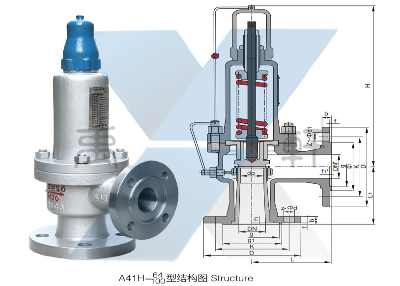 A41Y-100C彈簧微啟封閉式安全閥(圖1) A41Y-100C彈簧微啟封閉式安全閥(圖1)